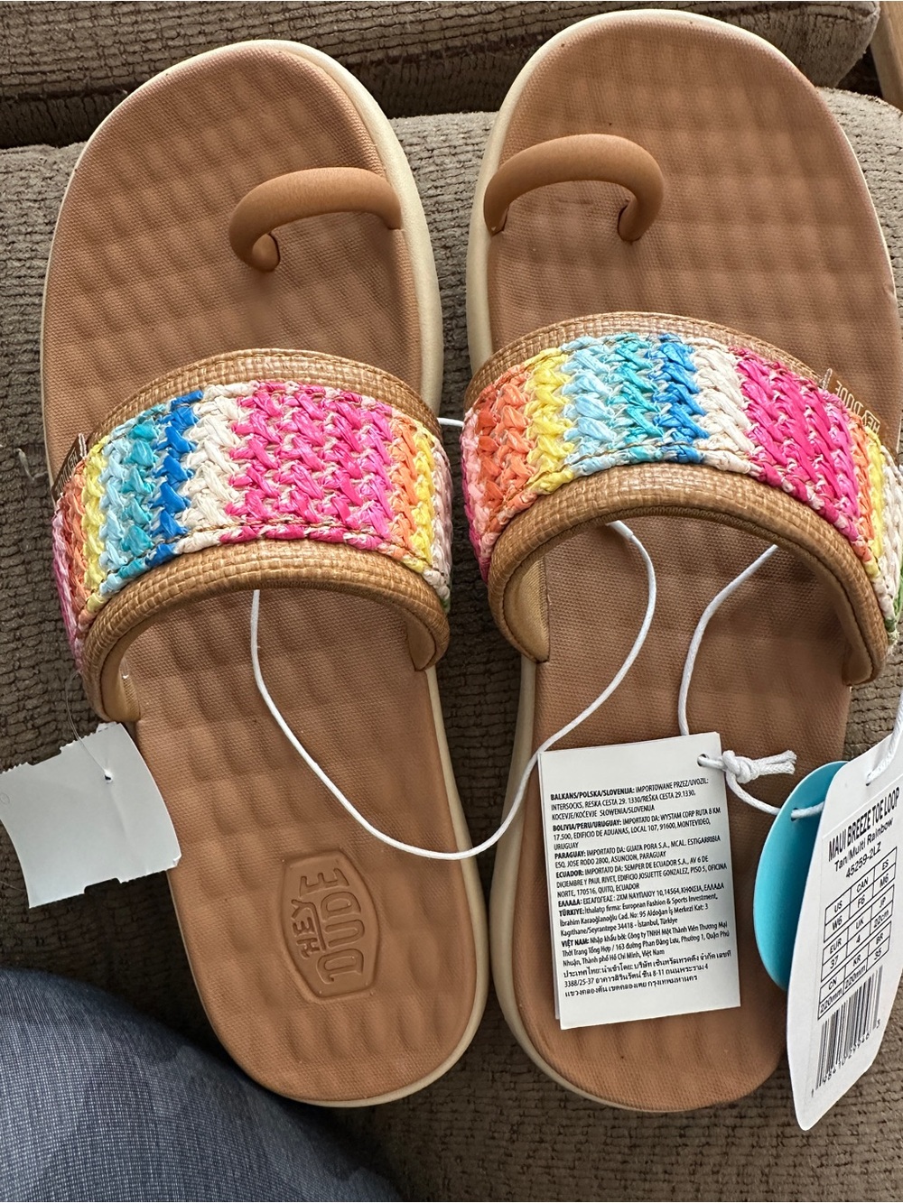 Hey Dude Waves Maui Breeze Toe Loop Sandals Sz 6